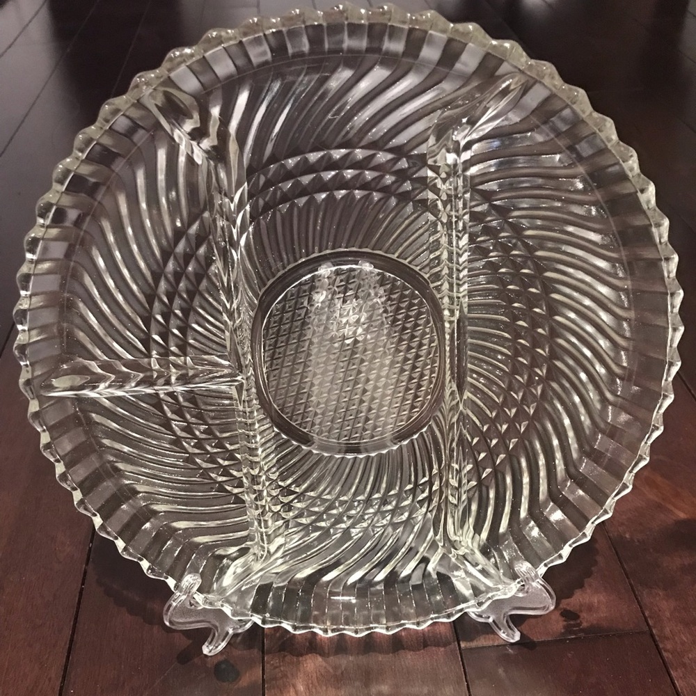 Vintage 1960’s Libbey 4 Part Divided Dish 10”